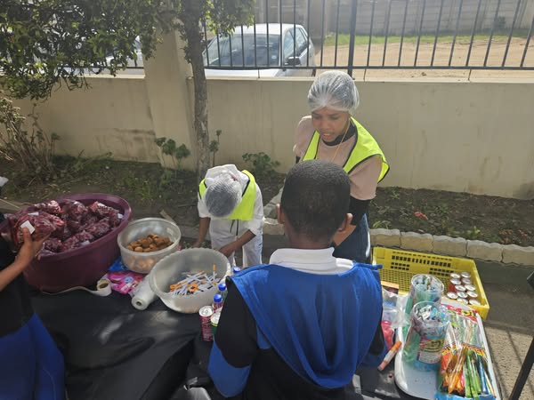 Grade 7 students enjoying Market Day activities